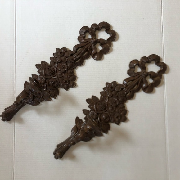 Vtg Syroco Floral Wall Sconces - Picture 6 of 16